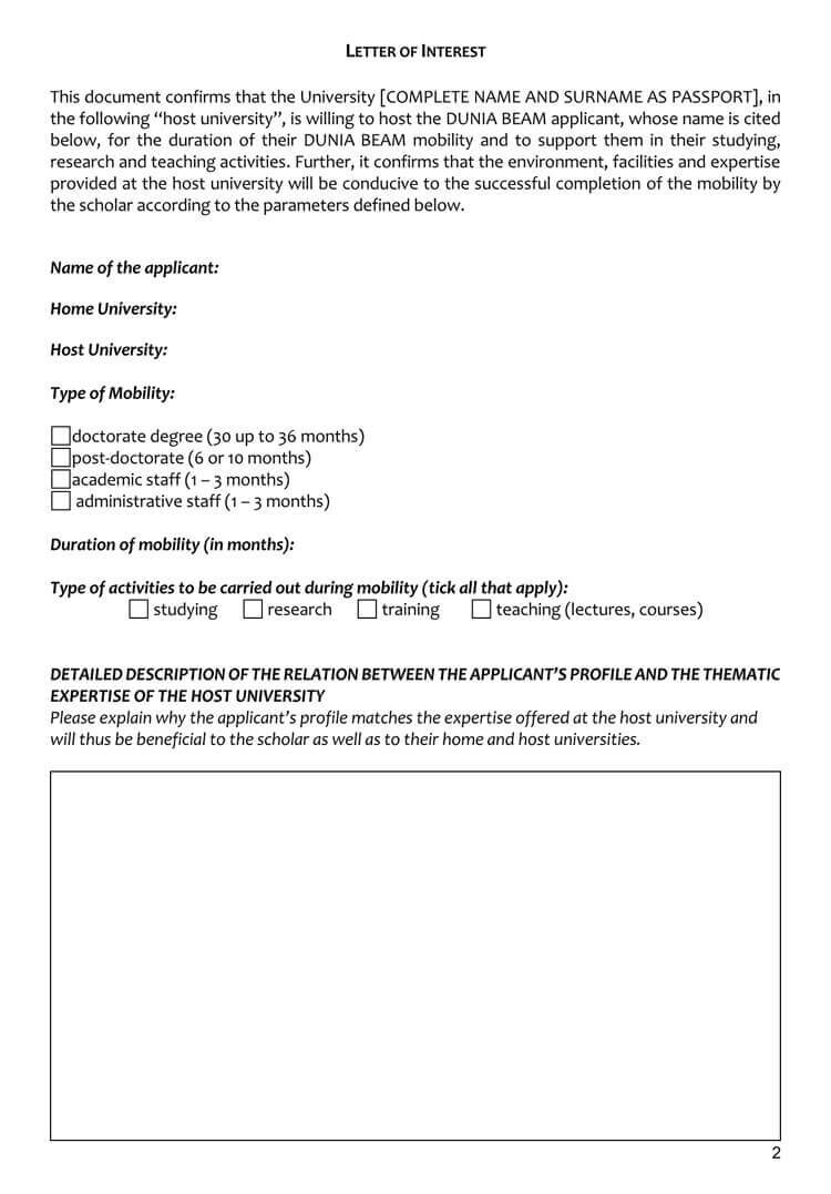 38+ Letter Of Interest Samples & Examples (Writing Guidelines) For Letter Of Interest Template Microsoft Word
