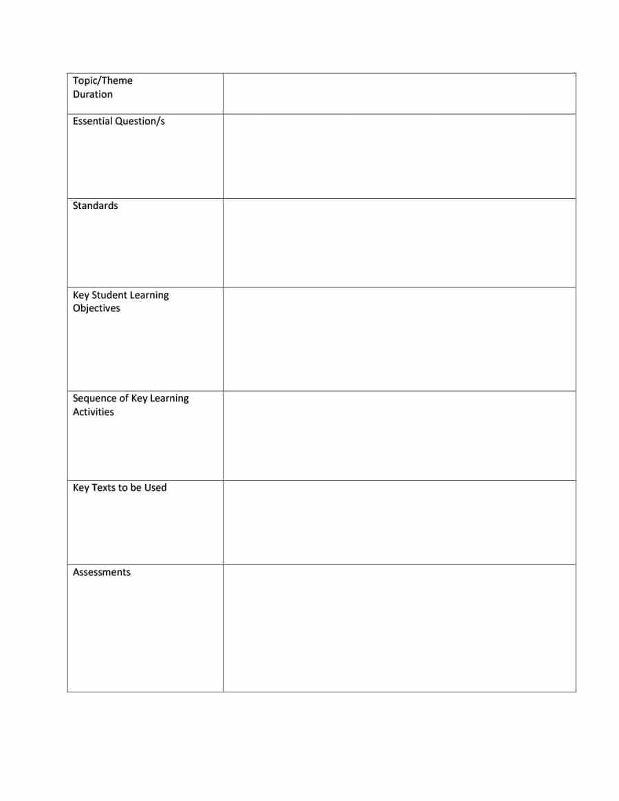 39 Best Unit Plan Templates [Word, Pdf] ᐅ Template Lab For Blank Unit Lesson Plan Template