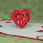 3D Heart Pop Up Card Template For Twisting Hearts Pop Up Card Template