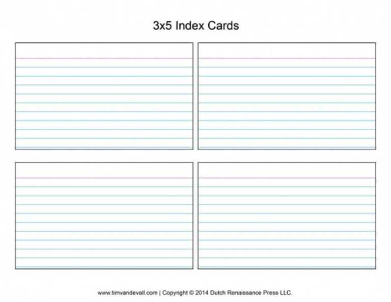 3X5 Note Card Template For Word