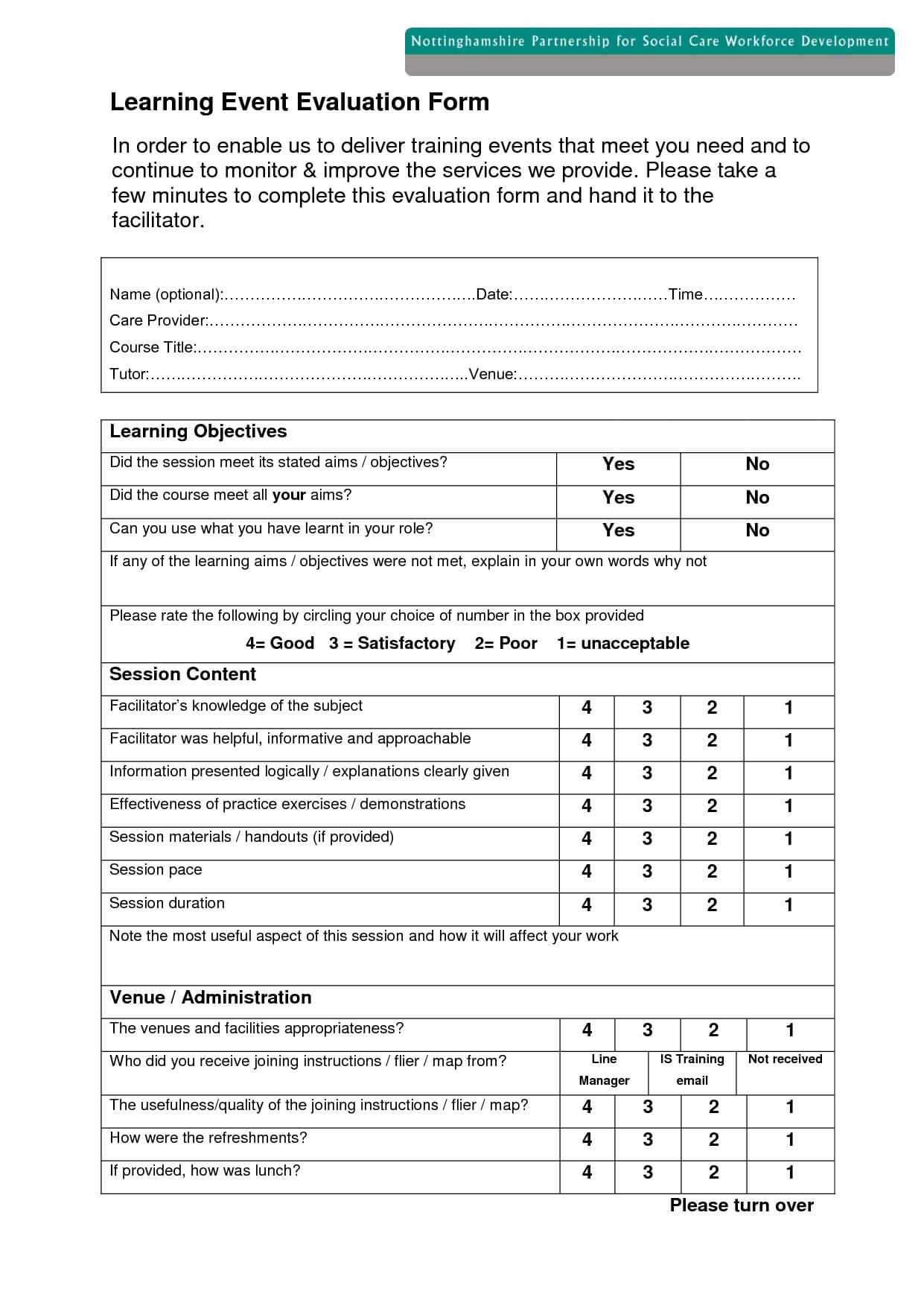 4 Feedback Form Template Outline Templates Trainer With Training Feedback Report Template