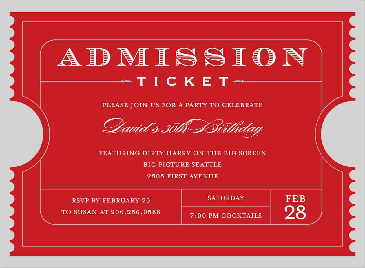 4 Free Admission Ticket Templates – Word – Excel – Pdf Formats In Blank Admission Ticket Template
