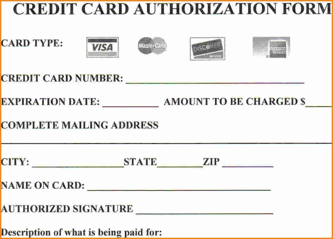 40 Credit Card Authorization Form Templates Authorization Credit Within Credit Card Payment Slip Template