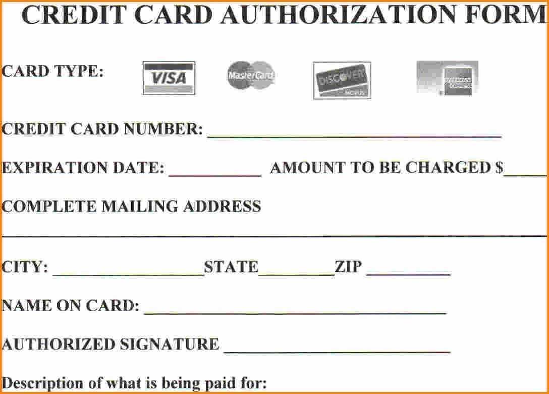 40 Credit Card Authorization Form Templates Authorization Credit Within Credit Card Payment Slip Template