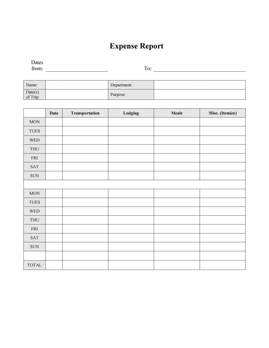 40+ Expense Report Templates To Help You Save Money ᐅ Throughout Monthly Expense Report Template Excel