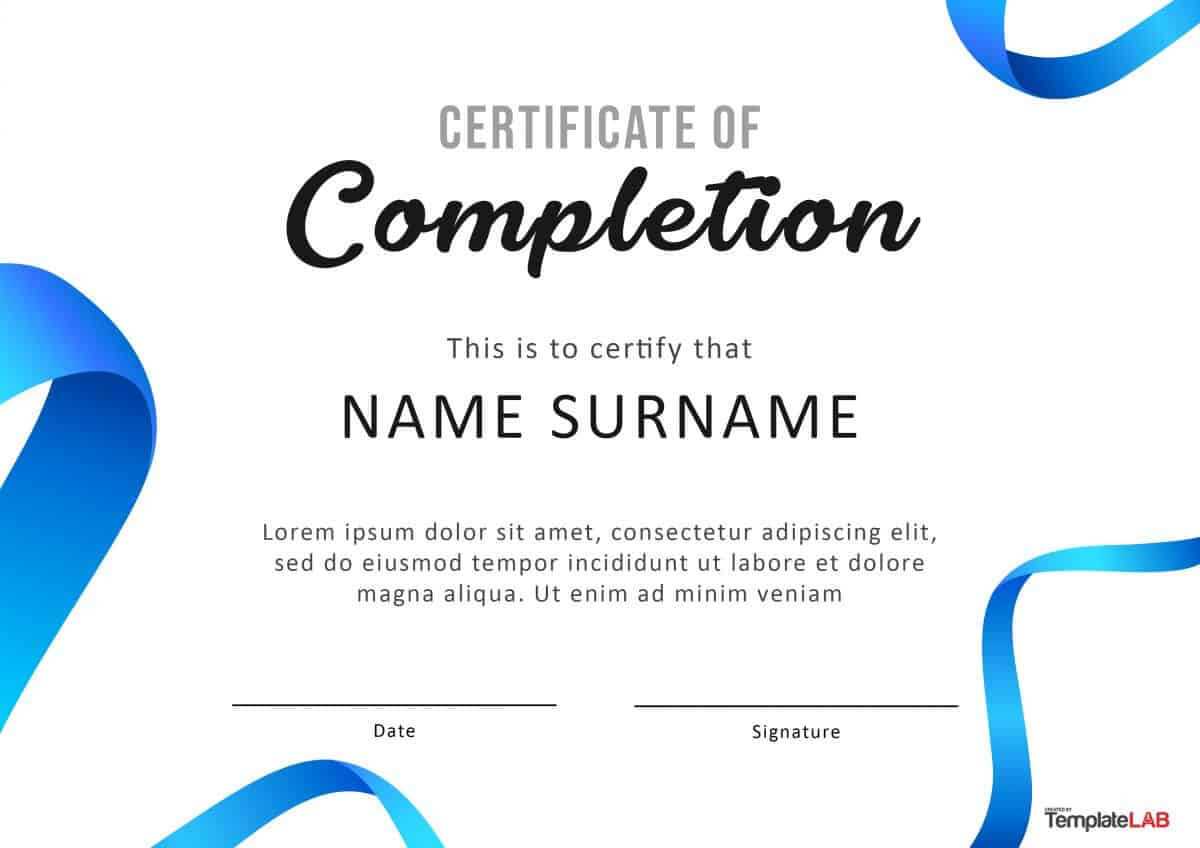 40 Fantastic Certificate Of Completion Templates [Word For Certificate Of Participation Template Ppt