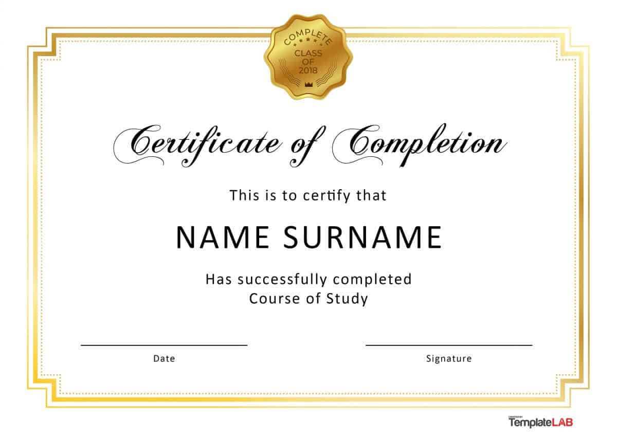 40 Fantastic Certificate Of Completion Templates [Word In 5Th Grade Graduation Certificate Template