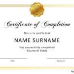 40 Fantastic Certificate Of Completion Templates [Word In Certificate Of Completion Template Free Printable