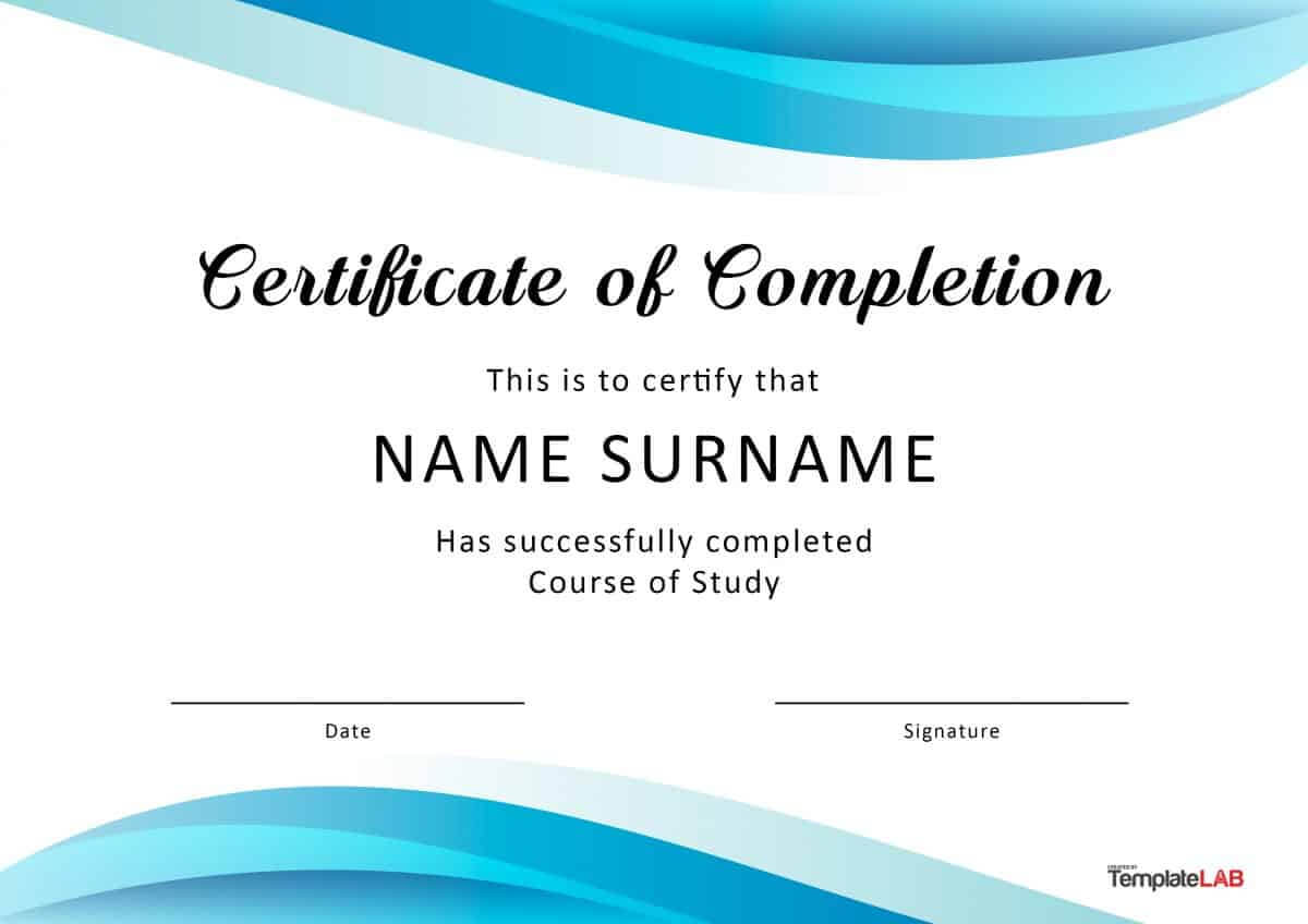 40 Fantastic Certificate Of Completion Templates [Word Intended For 5Th Grade Graduation Certificate Template