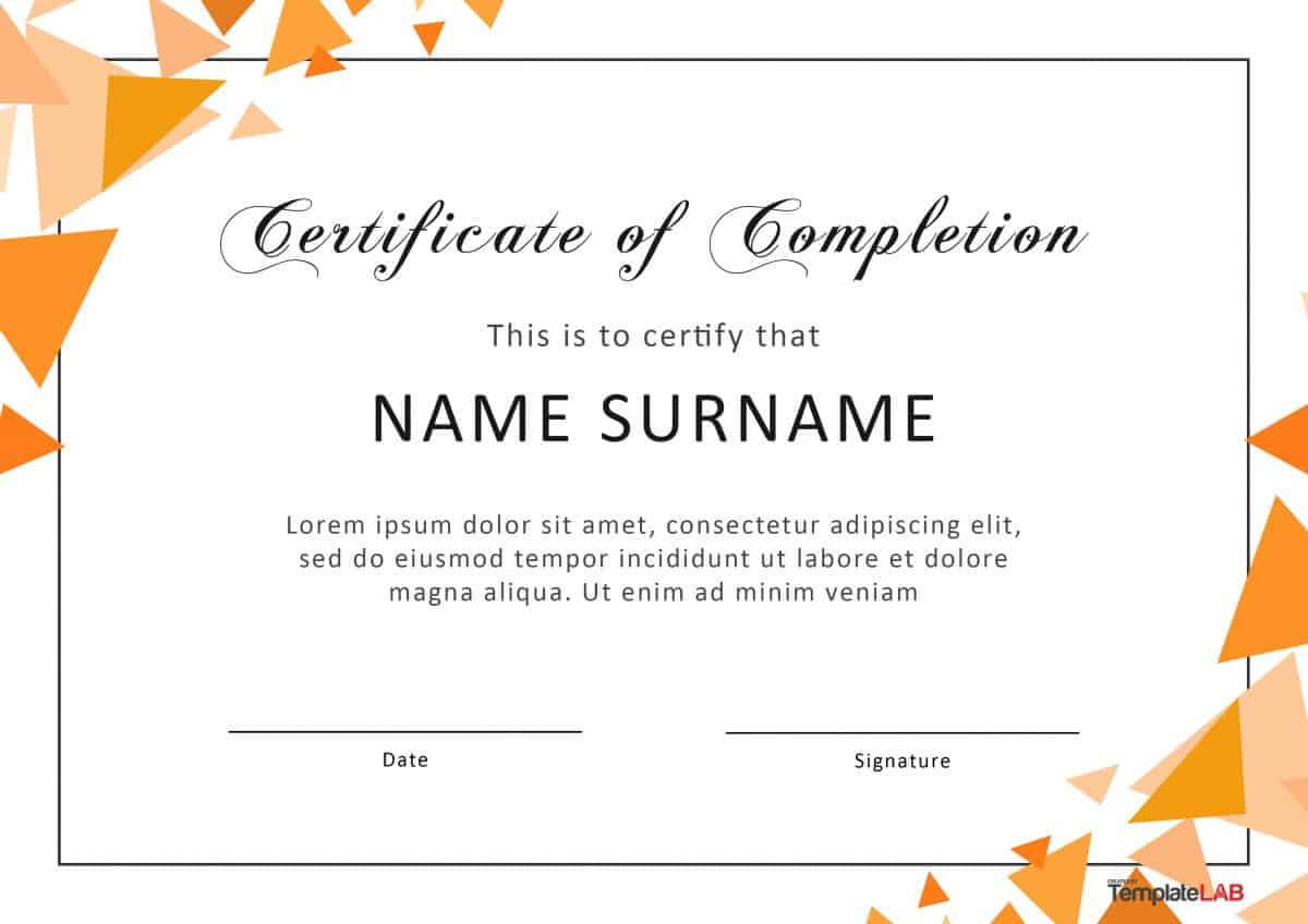 40 Fantastic Certificate Of Completion Templates [Word Intended For Student Of The Year Award Certificate Templates
