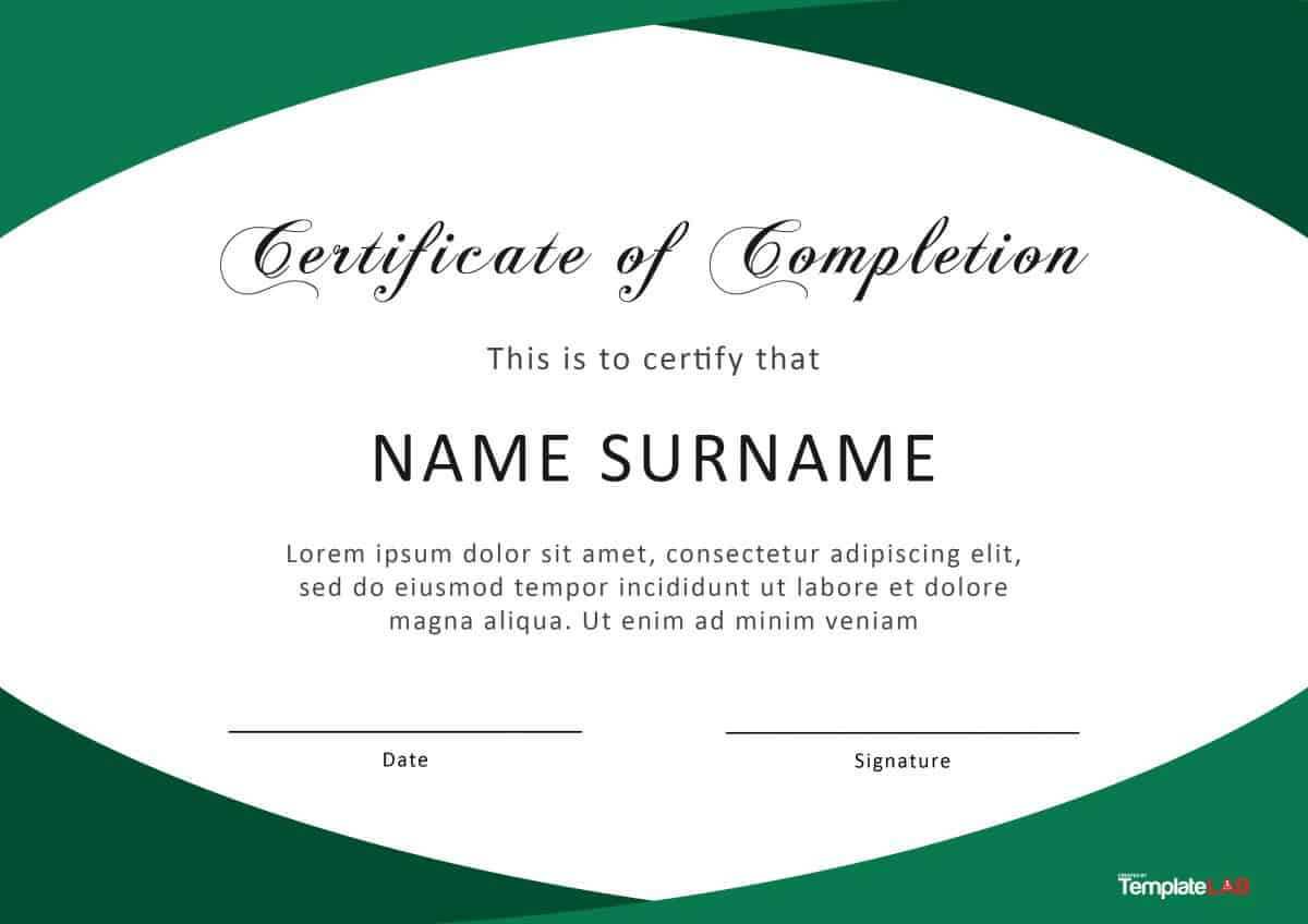 40 Fantastic Certificate Of Completion Templates [Word Pertaining To Certificate Of Completion Free Template Word