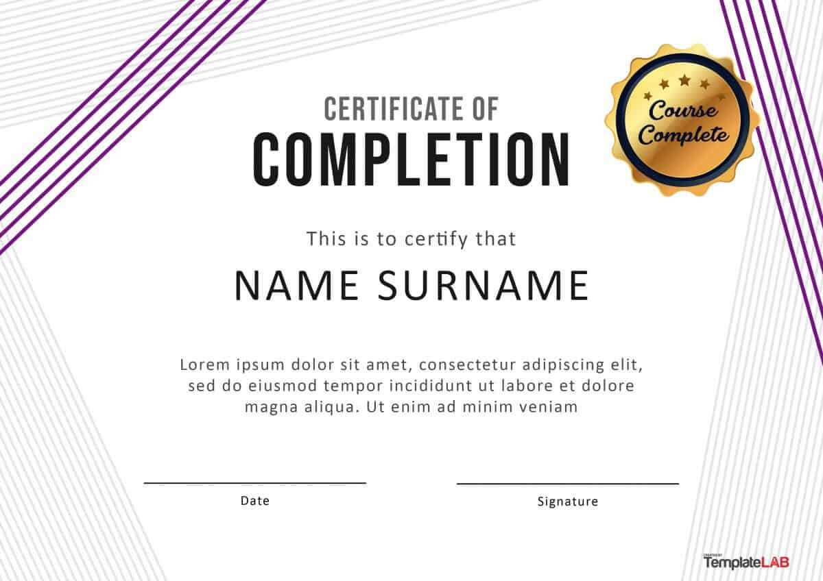 40 Fantastic Certificate Of Completion Templates [Word Regarding Class Completion Certificate Template