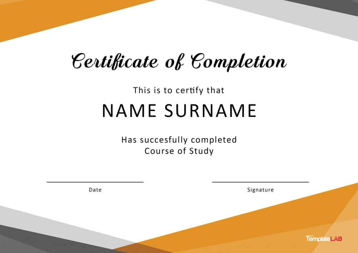 40 Fantastic Certificate Of Completion Templates [Word Throughout Attendance Certificate Template Word