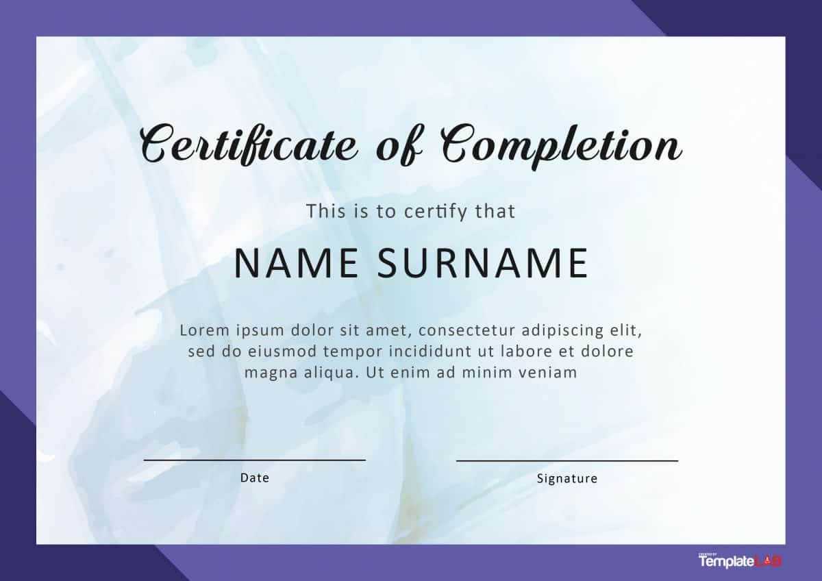 40 Fantastic Certificate Of Completion Templates [Word Throughout Class Completion Certificate Template