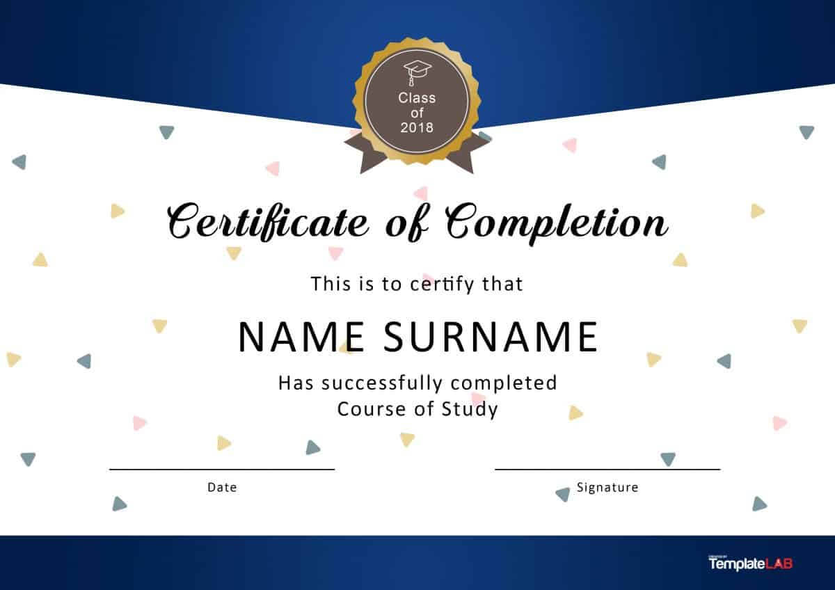 40 Fantastic Certificate Of Completion Templates [Word With Certification Of Completion Template