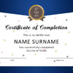 40 Fantastic Certificate Of Completion Templates [Word With Regard To Certificate Of Completion Template Free Printable