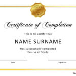 40 Fantastic Certificate Of Completion Templates [Word With Regard To Free School Certificate Templates