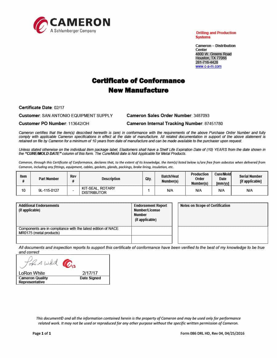 40 Free Certificate Of Conformance Templates & Forms ᐅ Intended For Certificate Of Inspection Template