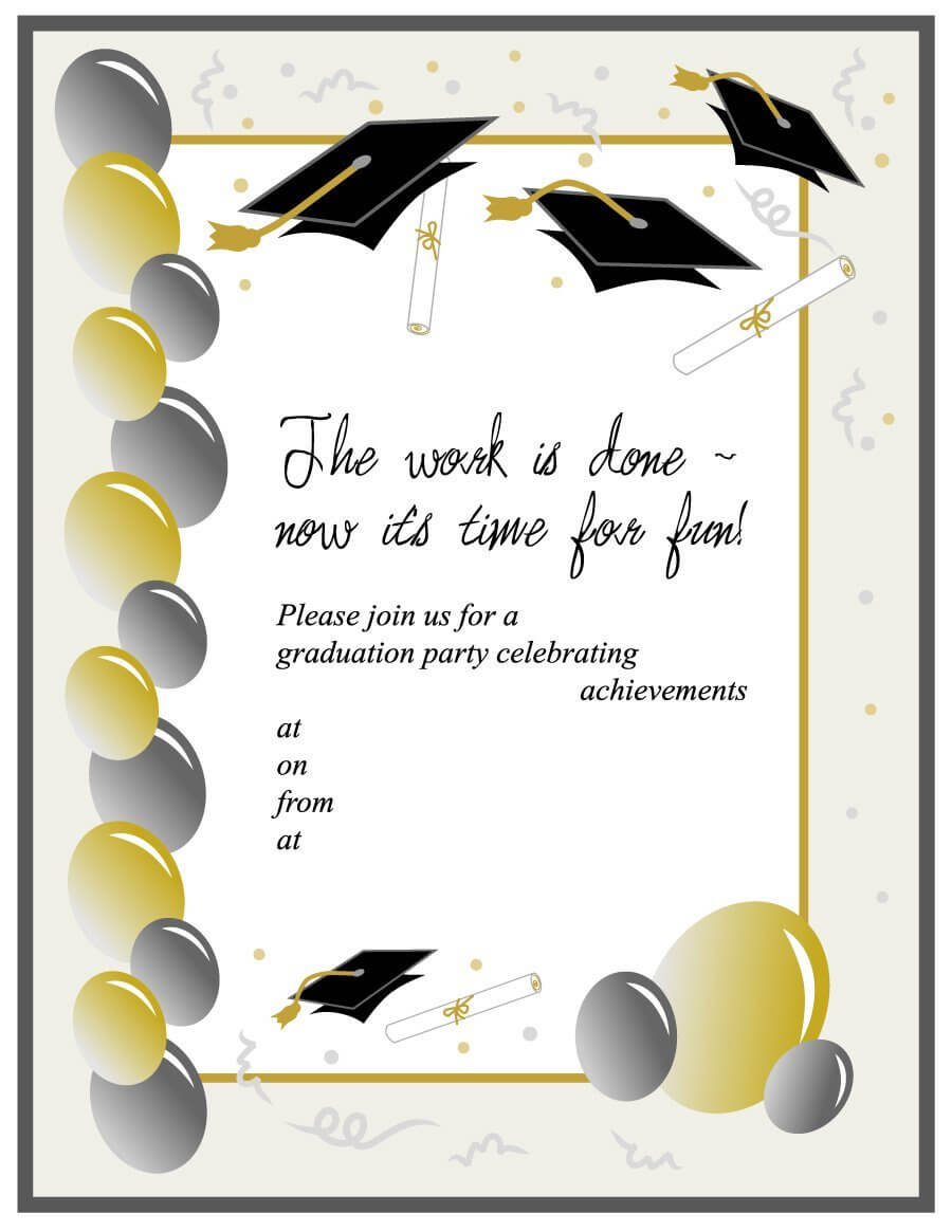 40+ Free Graduation Invitation Templates ᐅ Template Lab Throughout Graduation Party Invitation Templates Free Word