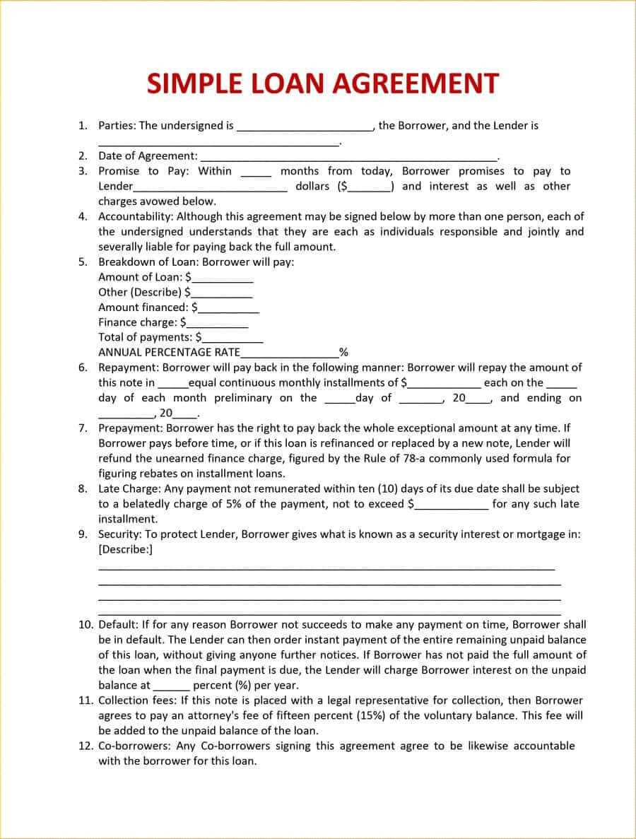 40+ Free Loan Agreement Templates [Word & Pdf] ᐅ Template Lab With Blank Loan Agreement Template