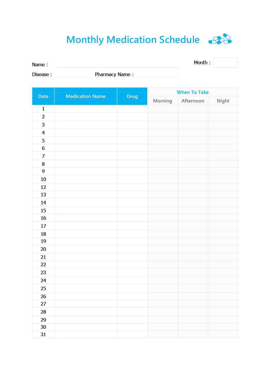 40 Great Medication Schedule Templates (+Medication Calendars) Intended For Medication Card Template