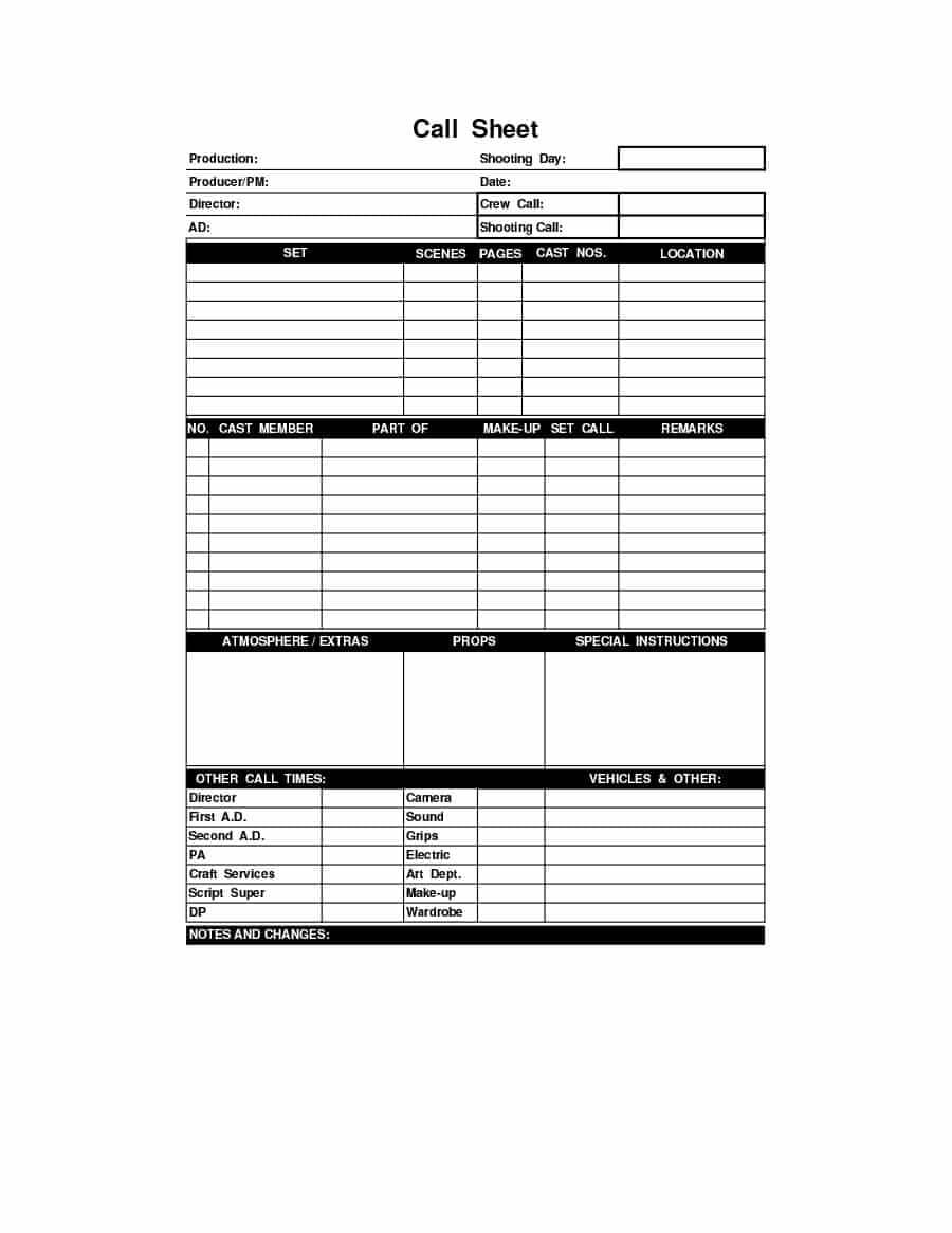 40+ Printable Call Log Templates In Microsoft Word And Excel Pertaining To Blank Call Sheet Template