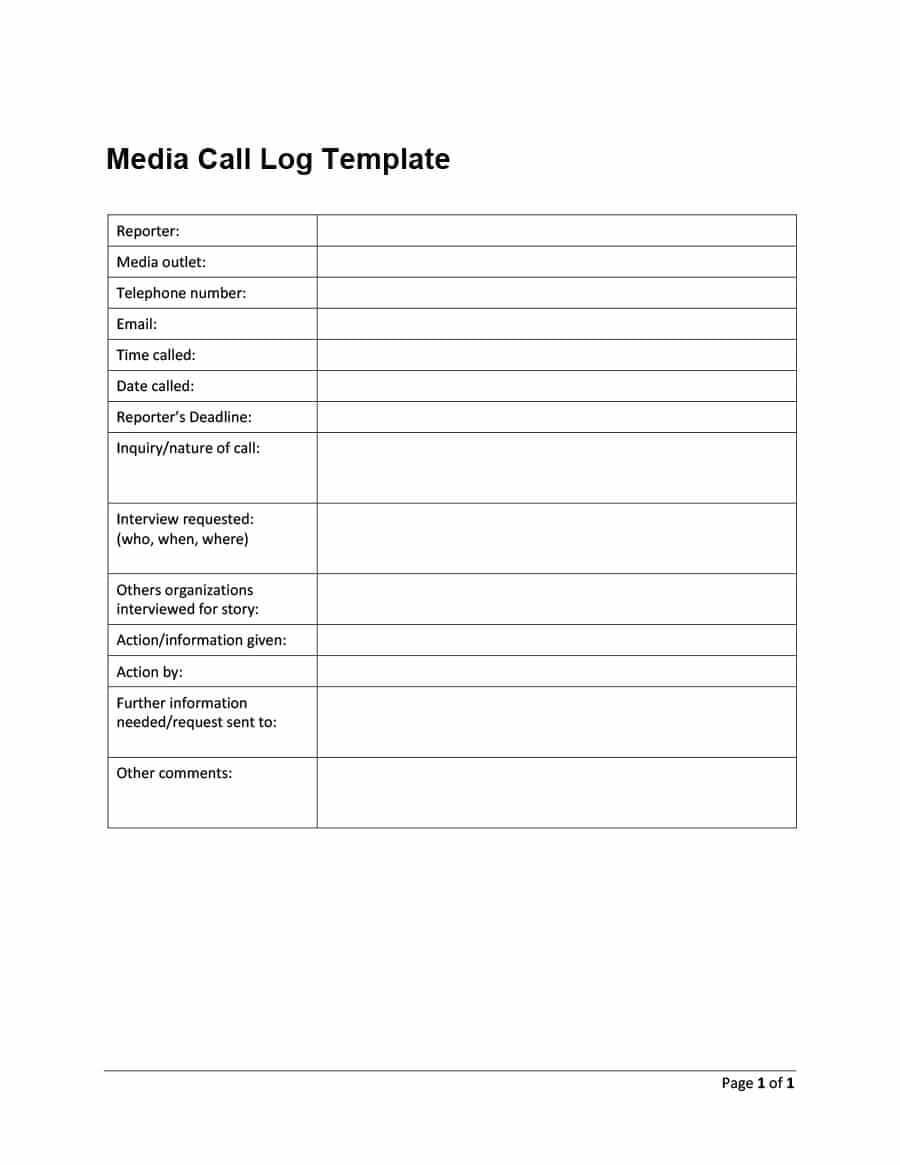 40+ Printable Call Log Templates In Microsoft Word And Excel Pertaining To Sales Rep Call Report Template