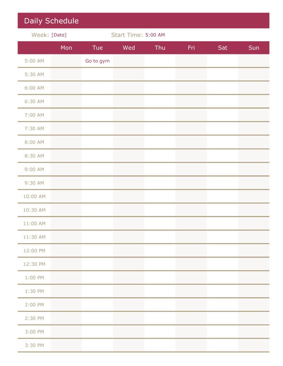 40+ Printable Daily Planner Templates (Free) ᐅ Template Lab Regarding Printable Blank Daily Schedule Template