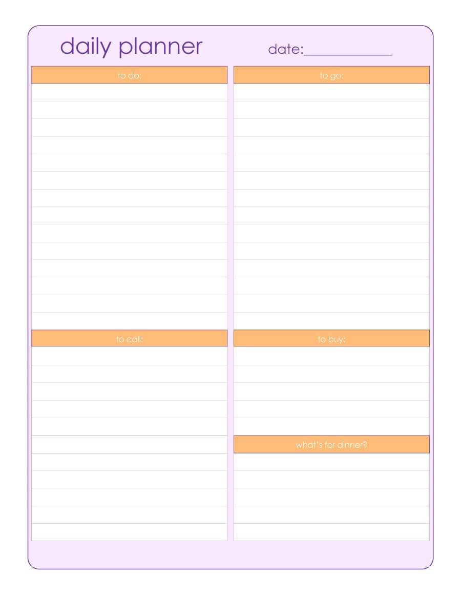 40+ Printable Daily Planner Templates (Free) ᐅ Template Lab With Regard To Printable Blank Daily Schedule Template