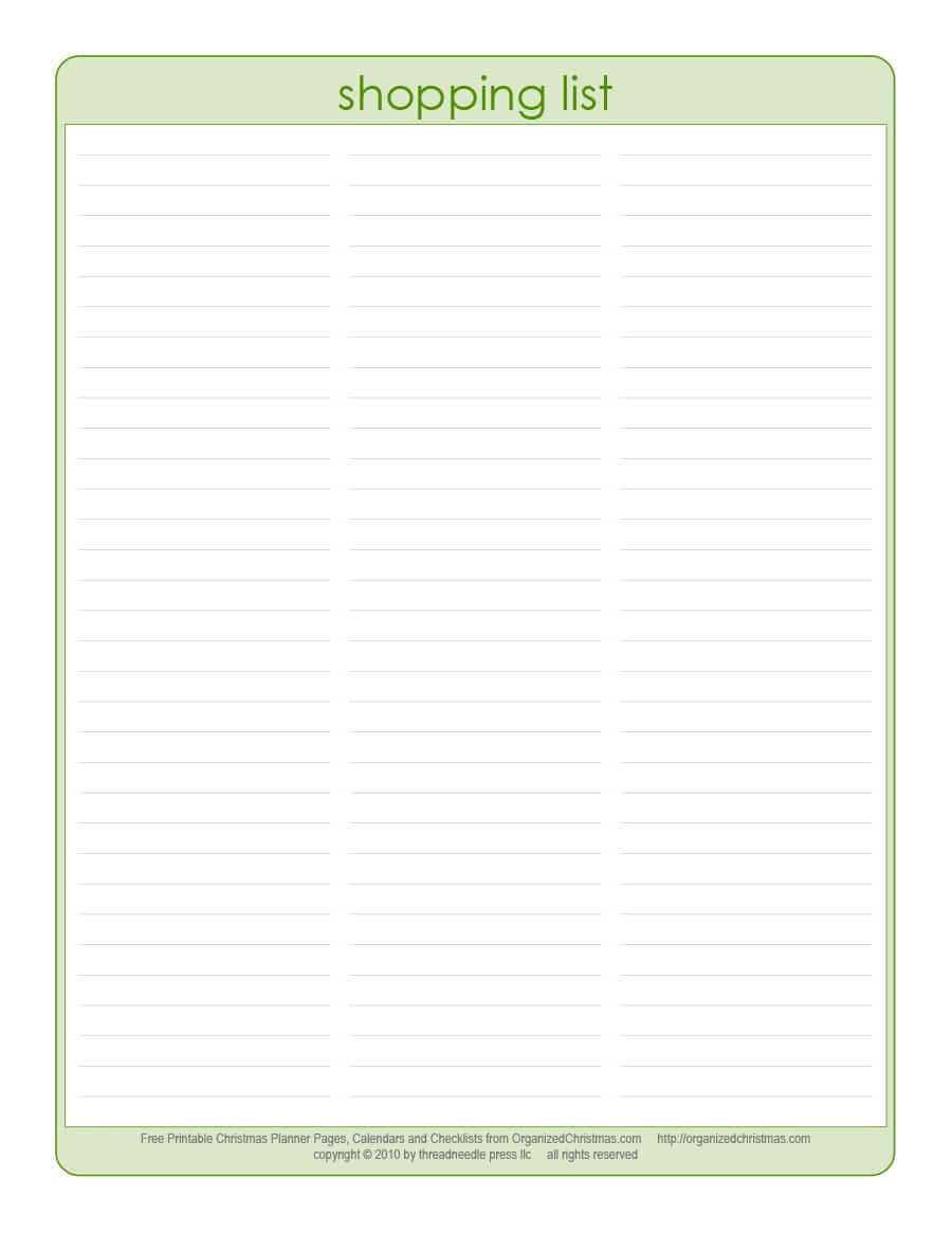 40+ Printable Grocery List Templates (Shopping List) ᐅ Intended For Blank Grocery Shopping List Template