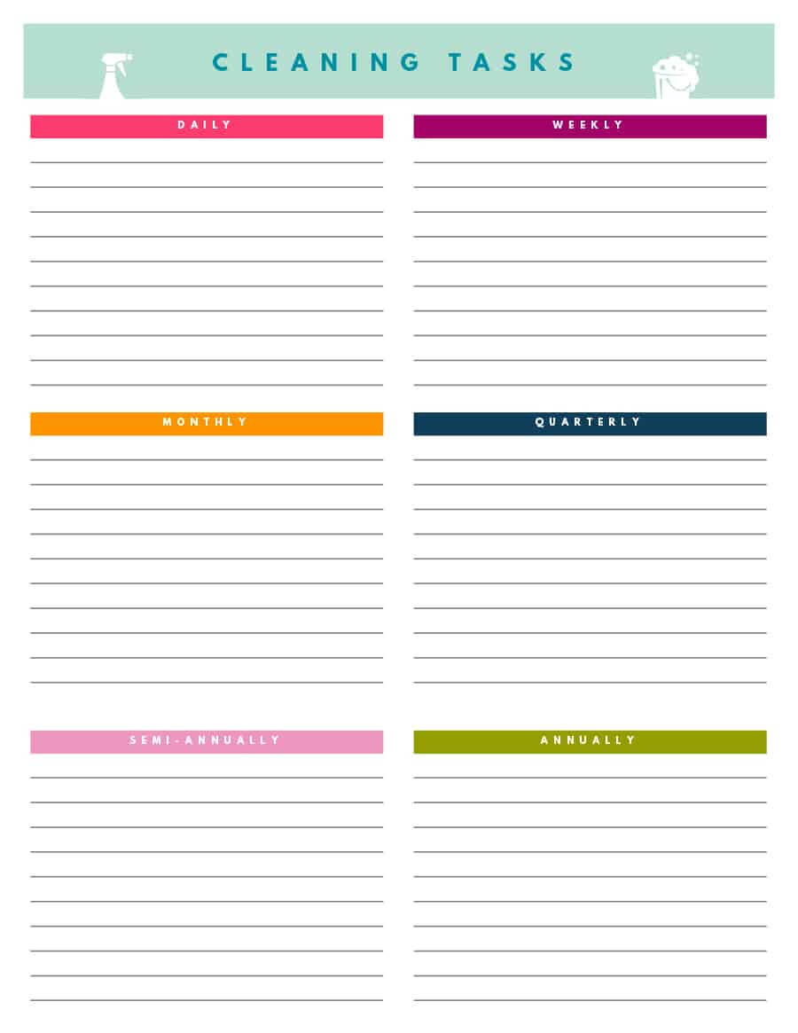 40 Printable House Cleaning Checklist Templates ᐅ Template Lab With Blank Cleaning Schedule Template