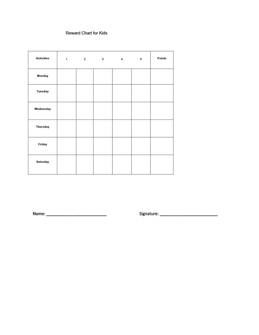 40 Printable Reward Charts For Kids (Pdf, Excel & Word) Regarding Reward Chart Template Word