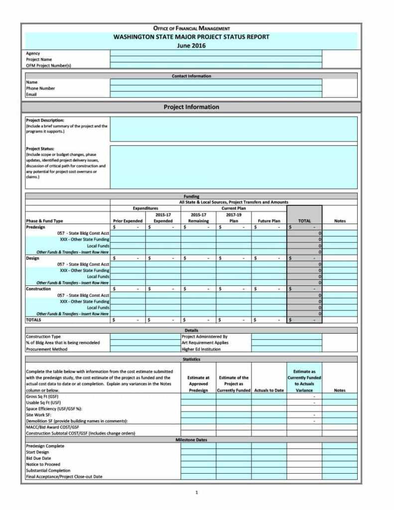 Job Progress Report Template