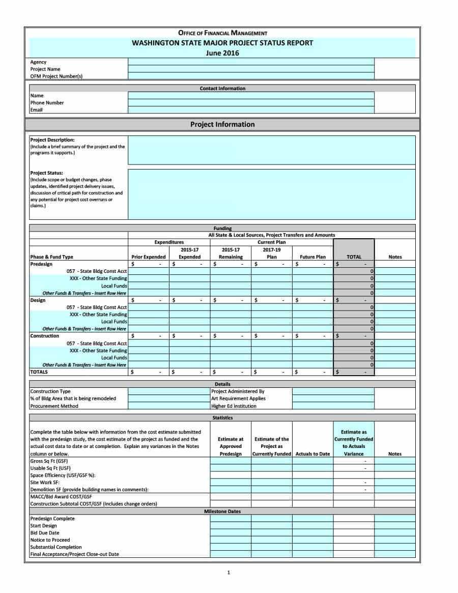 40+ Project Status Report Templates [Word, Excel, Ppt] ᐅ in Job Progress Report Template