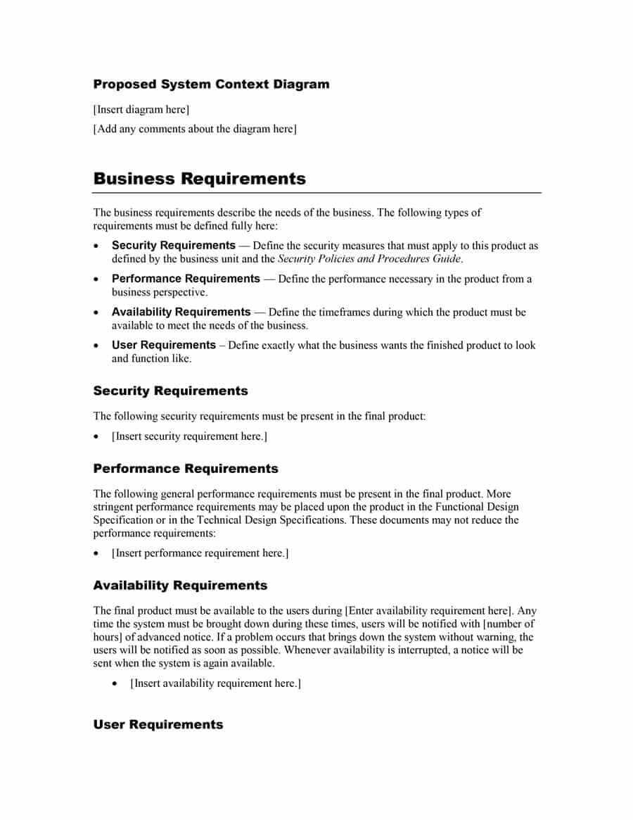 40+ Simple Business Requirements Document Templates ᐅ For Product Requirements Document Template Word