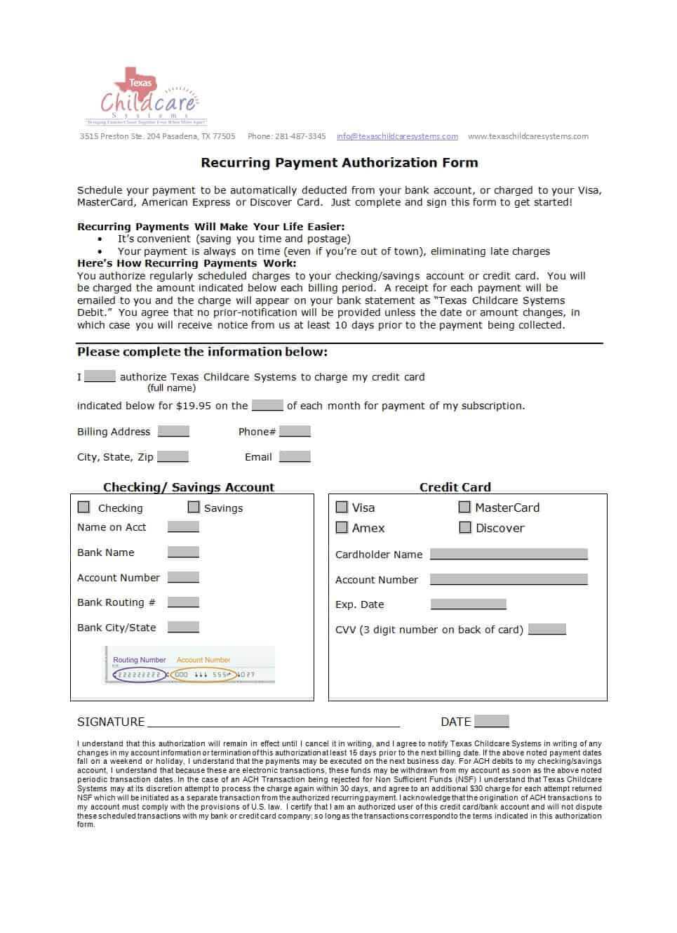 41 Credit Card Authorization Forms Templates {Ready To Use} Inside Authorization To Charge Credit Card Template