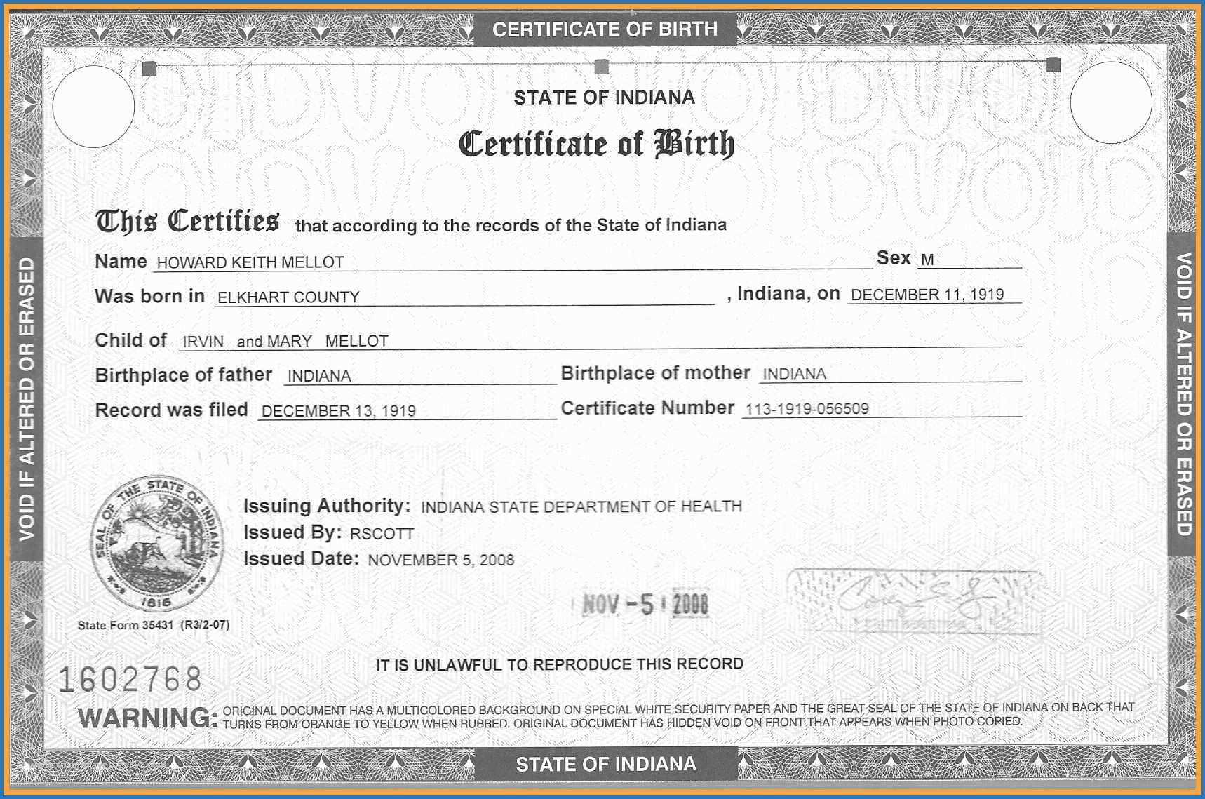 41 Foremost Of Fake Birth Certificate Template | Documents With Regard To Fake Birth Certificate Template
