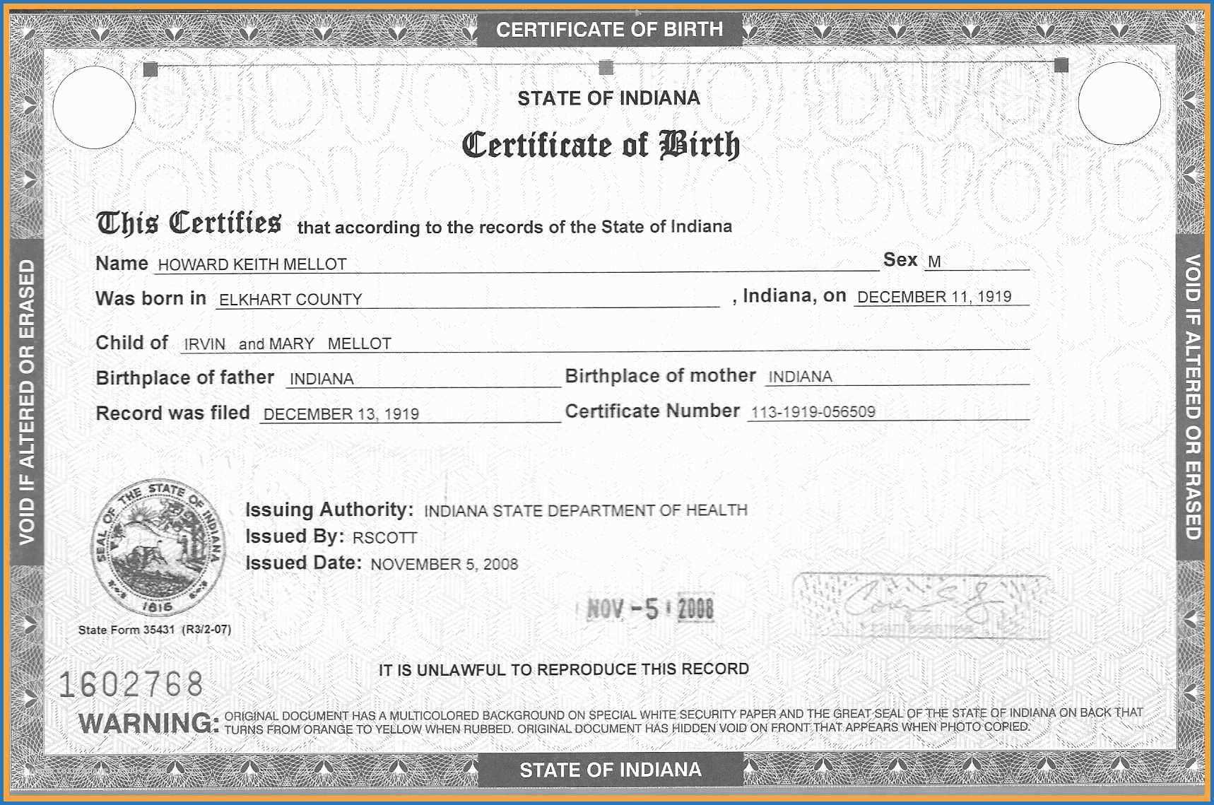 41 Foremost Of Fake Birth Certificate Template | Documents With Regard To Fake Birth Certificate Template