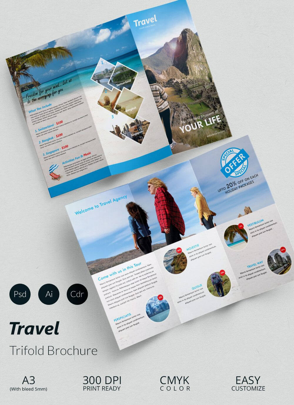 41+ Travel Brochure Templates – Free Sample, Example Format With Travel Guide Brochure Template