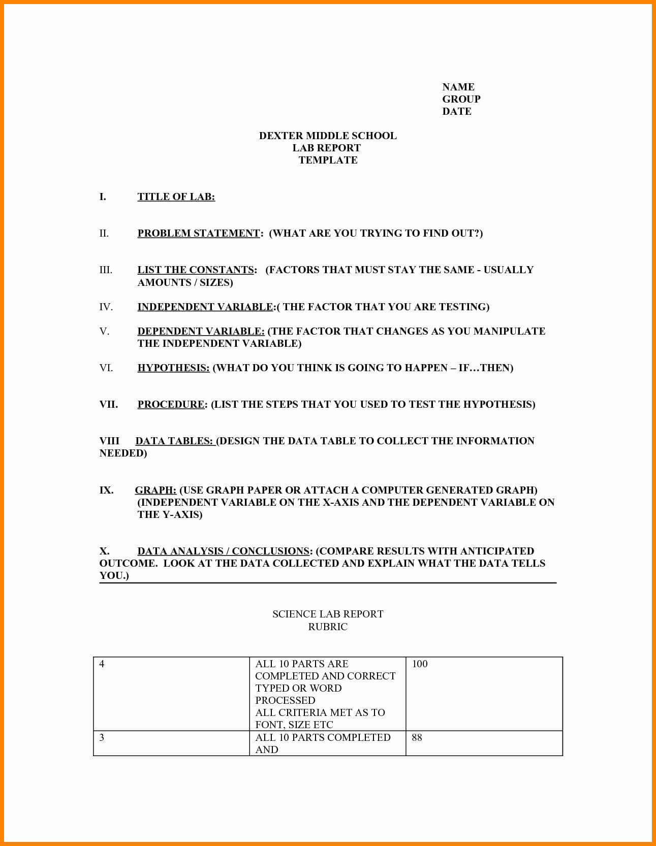 44 Lab Report Template Middle School | Culturatti For Lab Report Template Middle School