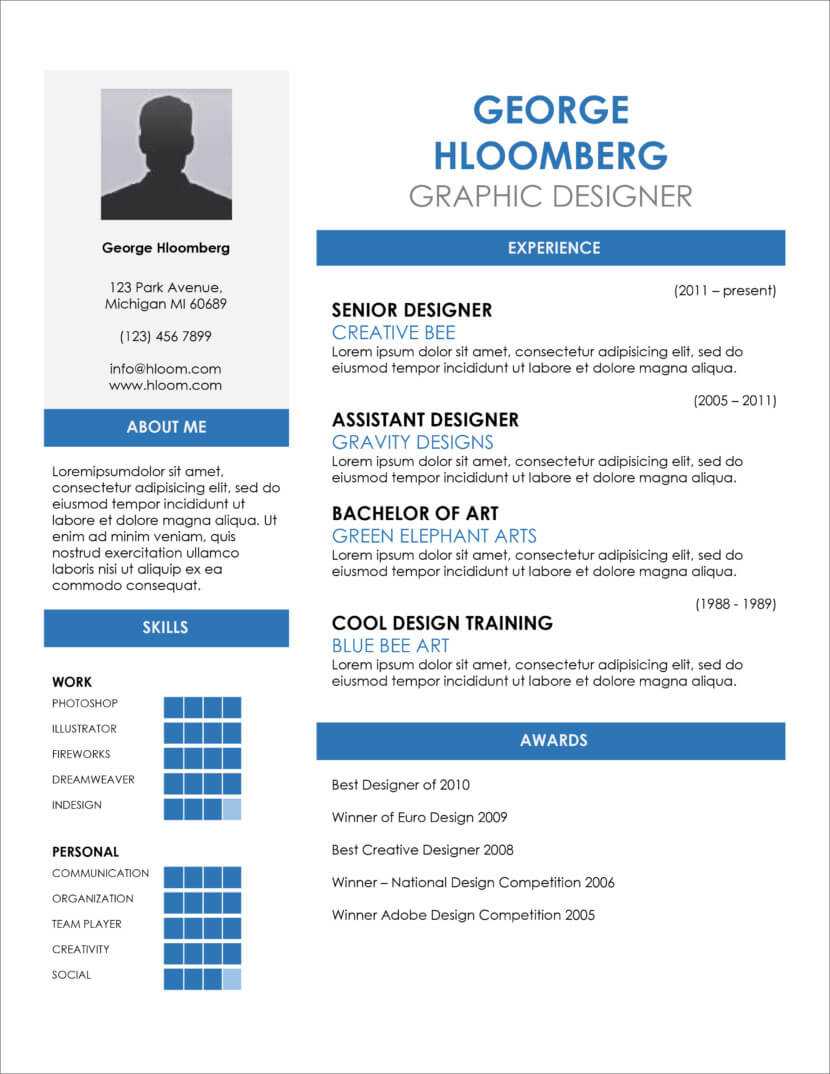 45 Free Modern Resume / Cv Templates – Minimalist, Simple Regarding Free Downloadable Resume Templates For Word