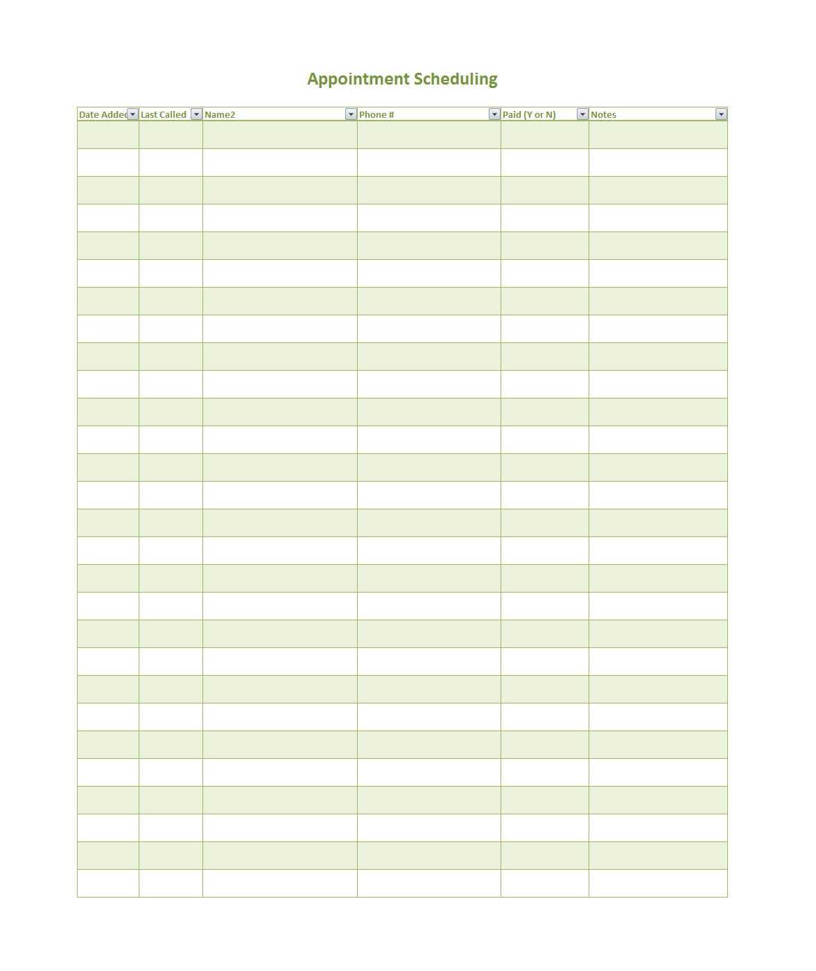 45 Printable Appointment Schedule Templates [& Appointment Regarding Appointment Sheet Template Word