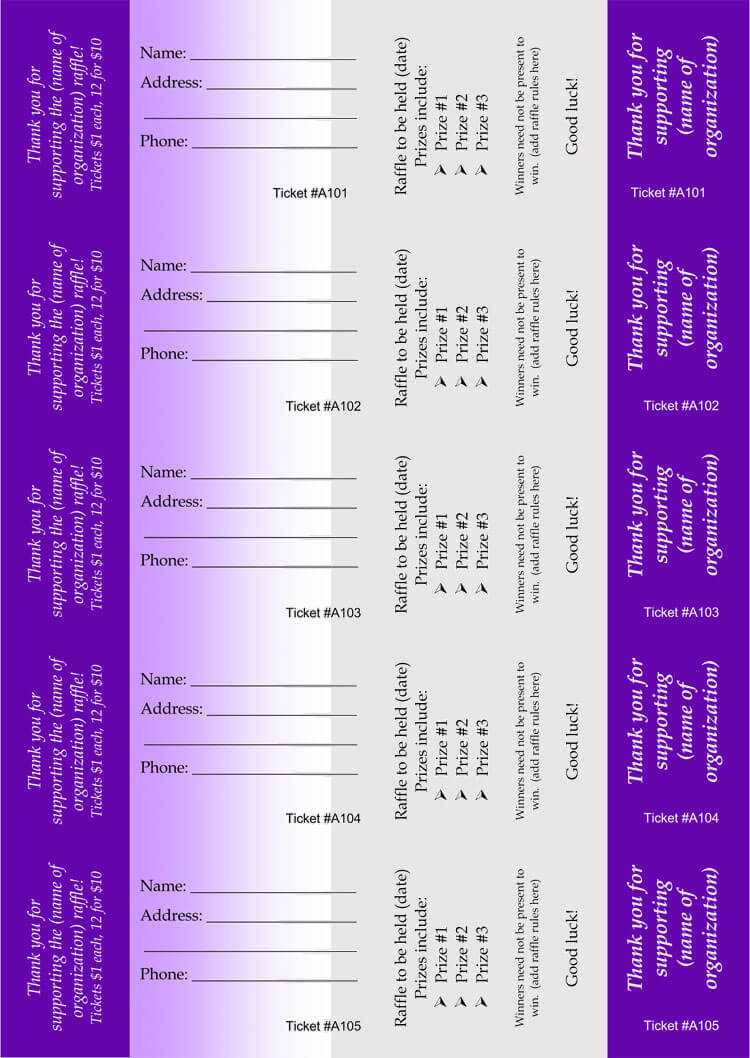 45+ Raffle Ticket Templates | Make Your Own Raffle Tickets With Free Raffle Ticket Template For Word