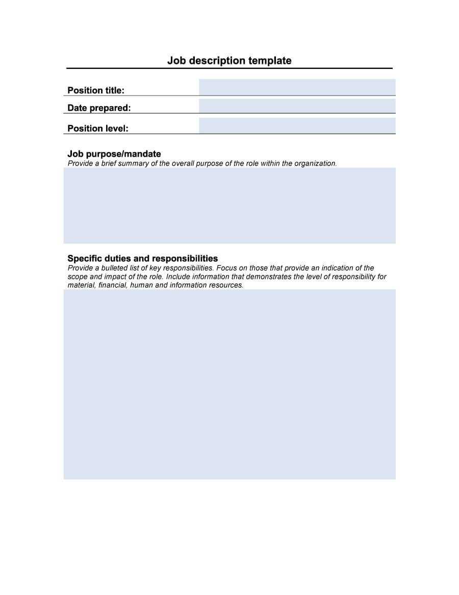 47 Job Description Templates & Examples ᐅ Template Lab Regarding Job Descriptions Template Word