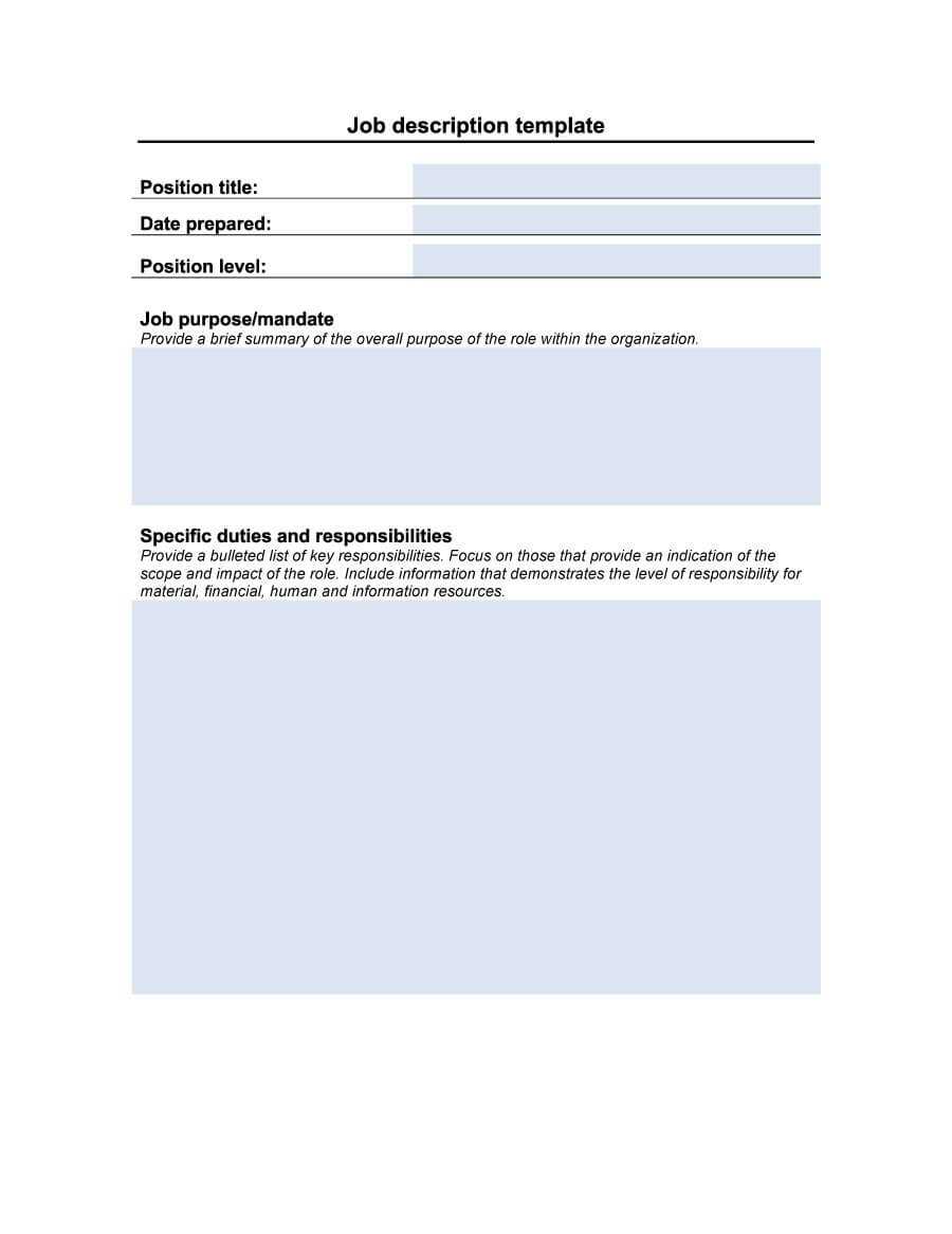 47 Job Description Templates & Examples ᐅ Template Lab Regarding Job Descriptions Template Word