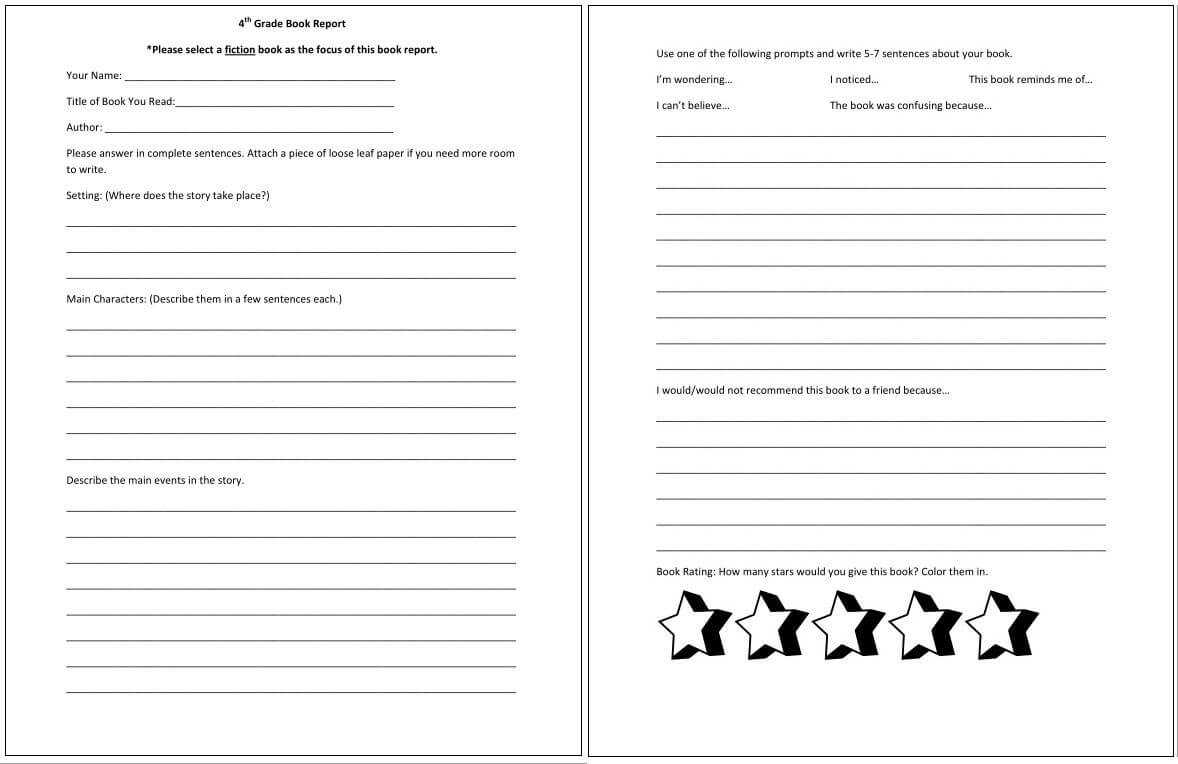 4Th Grade Book Report *pdf Alert* … | Book Reports | 4Th G… Inside Book Report Template 3Rd Grade