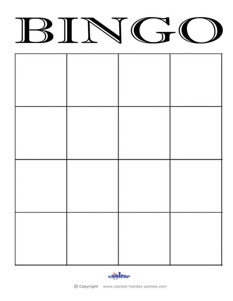 bingo card template