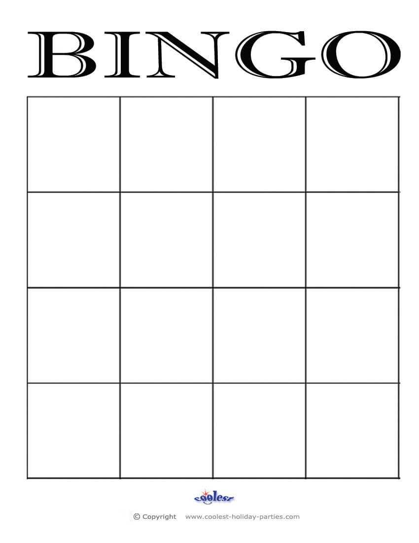 4X4 Blank Bingo Card Template | Elementary Music | Blank Within Bingo Card Template Word