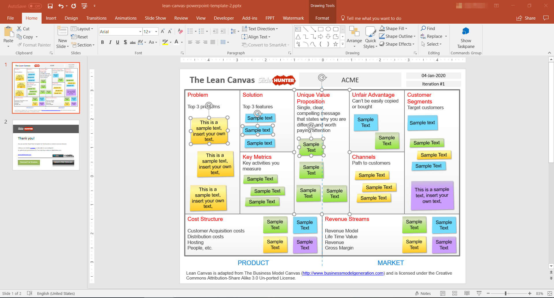 5+ Best Editable Business Canvas Templates For Powerpoint Inside Lean Canvas Word Template