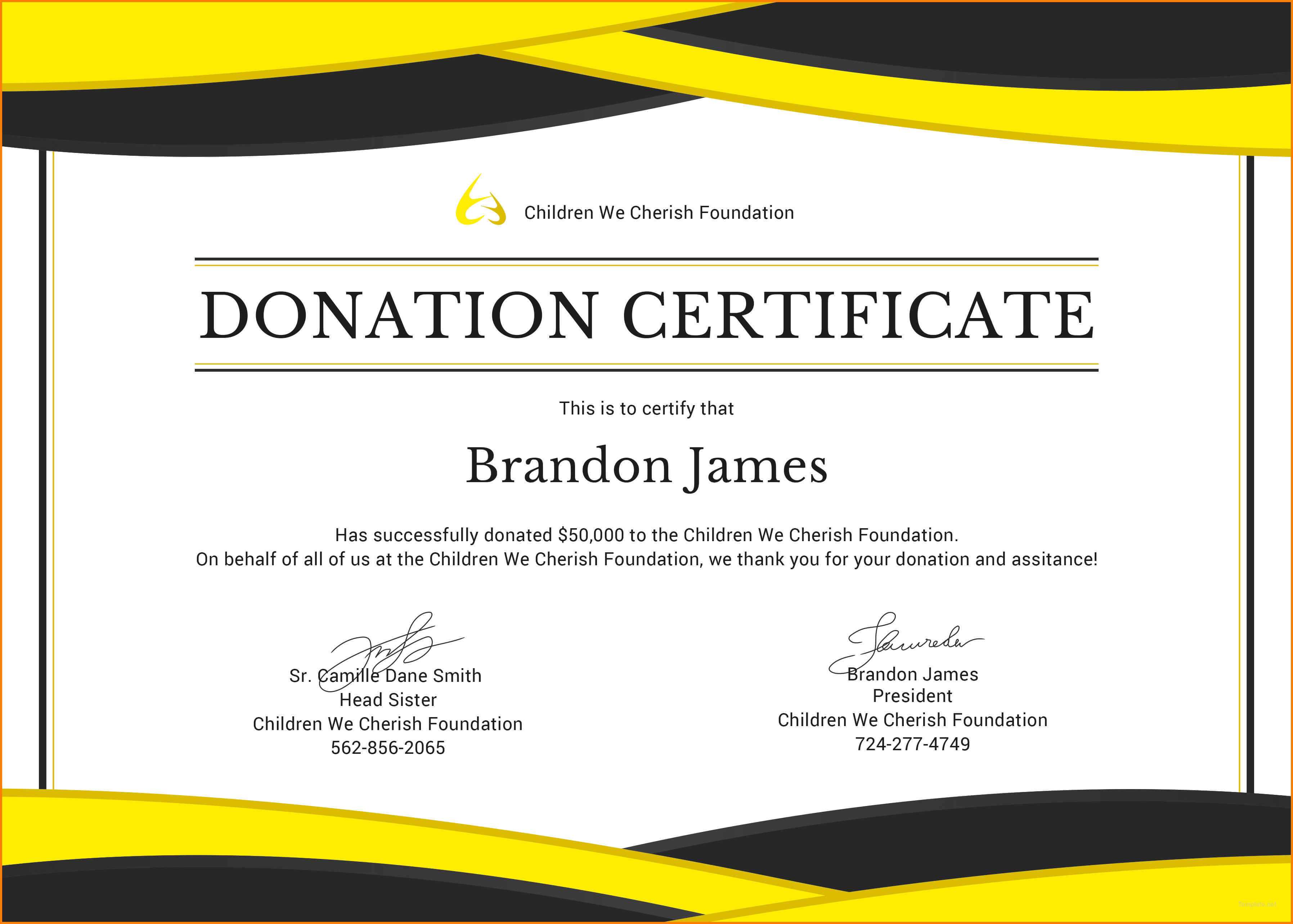 5+ Donation Certificate Template | Instinctual Intelligence With Regard To Donation Certificate Template